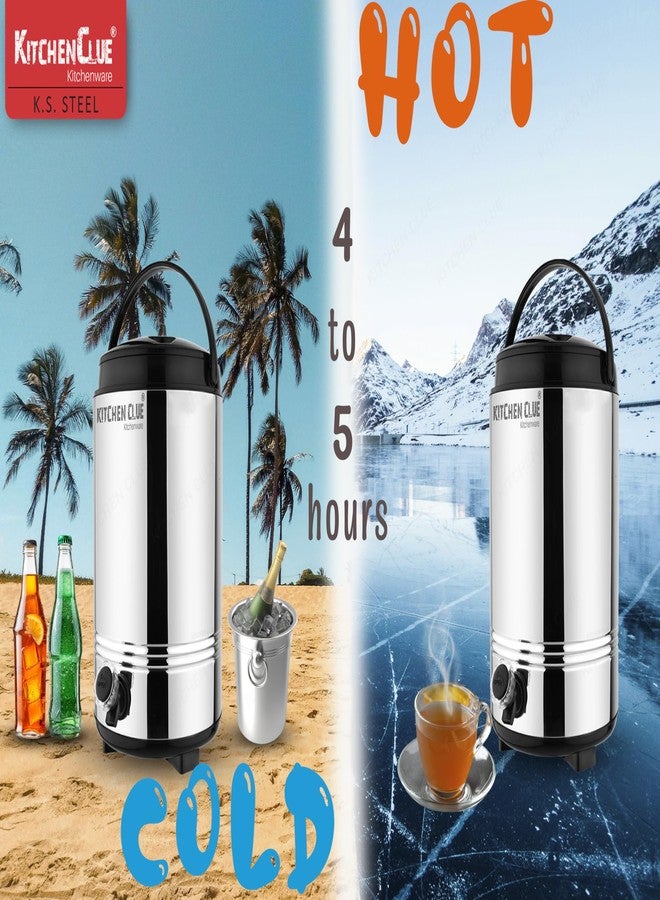 KITCHEN CLUE Hot and Cold Water Jug/Mayur Jug 10 Liters I PU Insulated Thermosteel I Easy to Carry Handle I Water Dispenser for Office Home Kitchen with Tap - Image 3